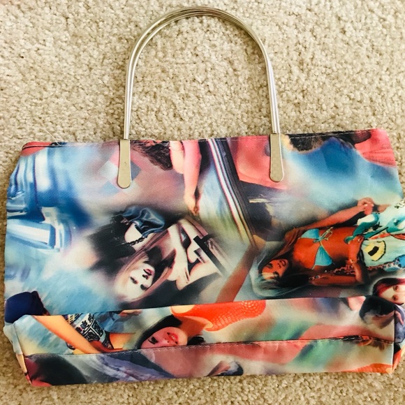 NWOT VINTAGE Y2K Runway SUPERMODEL Print Handbag PURSE - Picture 10 of 14